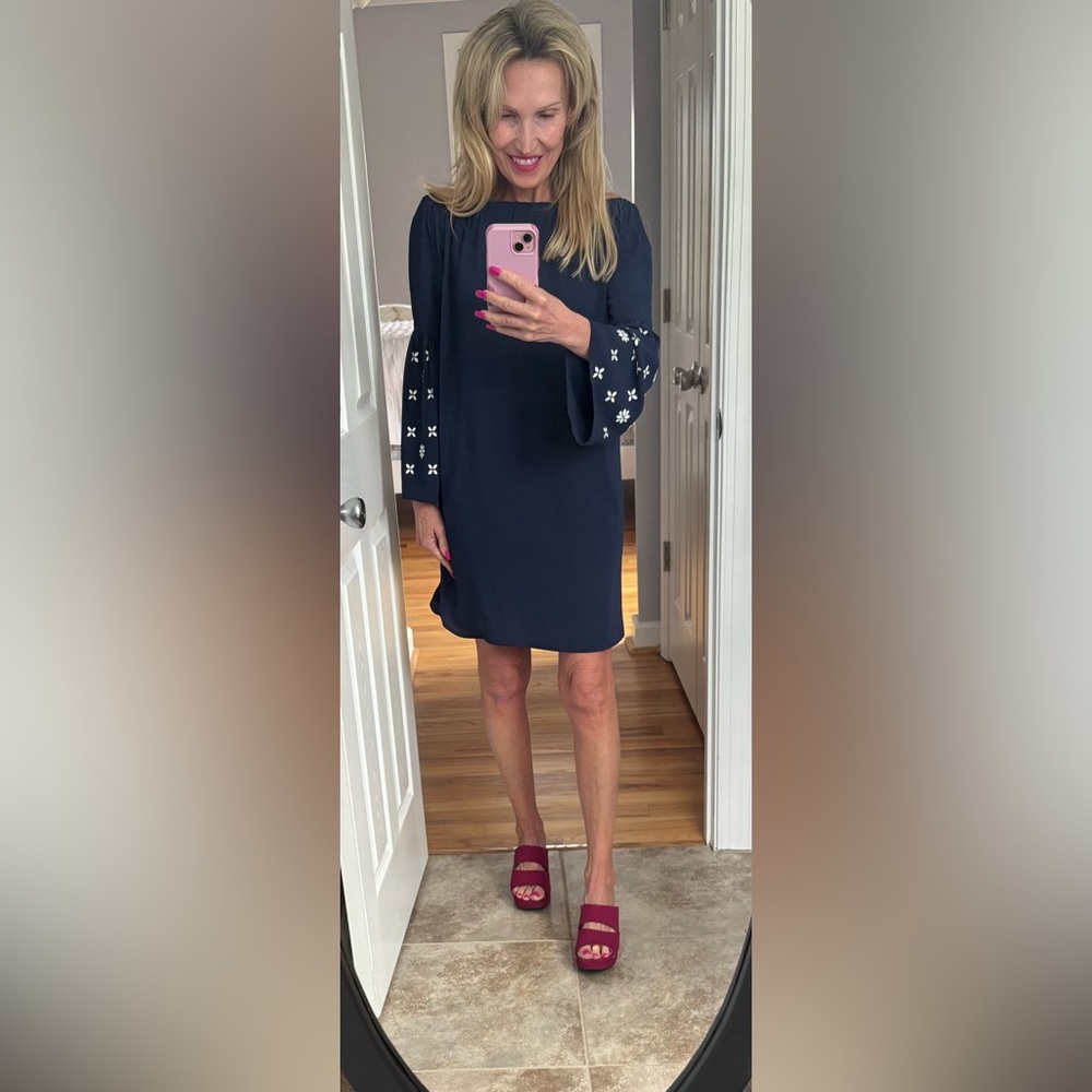 Michael Kors Navy Dress with White Accents